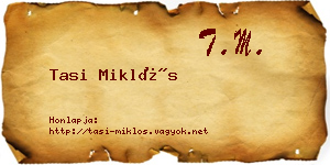 Tasi Miklós névjegykártya